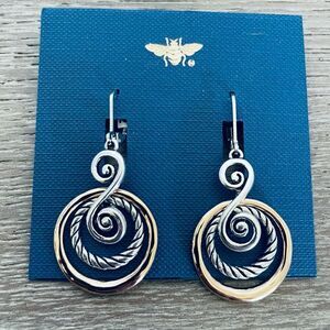 Silver & Gold Two-Tone Swirl Scroll Earrings